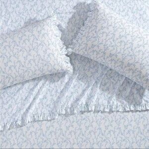 Brand New Laura Ashley - Standard Pillowcase Set, Blue Floral set of 2